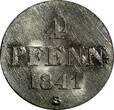 4 Pfennig Germany HANNOVER Ernst August Silver 1841-S  AU/UNC KM# 177.2 (14 156)