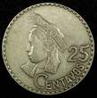 25 Centavos GUATEMALA Copper-Nickel 1967  Small Date Light Toned KM# 269 (2 560) Uncertified
