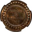 5 Centimes Tunisia Muhammad IV AH1321/1903 A  NGC MS65 BN TOP GRADED KM# 228 (01)