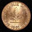 1 Pfennig Germany - Federal Republic 1950 F  GEM BU RED KM# 105 (27 276) Uncertified