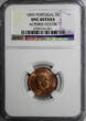 5 Reis Portugal Carlos I Bronze 1899  NGC UNC DETAILS Nice Red KM# 530 (091) NGC unz DETAILS