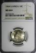 10 Cents South Africa Silver 1964  Jan van Riebeeck NGC MS64+ GEM BU KM# 60 (044)