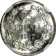 25 Pennia Finland Nicholas II 1917 S  NGC MS65 Grand Duchy KM# 6.2 (1)