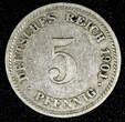5 Pfennig 1903 Germany - Empire Wilhelm II 1901 D  Munich Mint KM# 11 (26 744) Uncertified