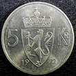 5 Kroner NORWAY Olav V Copper-Nickel 1972  KM# 412 (22 990) Uncertified