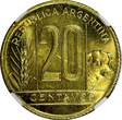 20 Centavos Argentina Aluminum-Bronze 1944  NGC MS64 GEM BU KM# 42 (031)