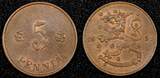 FINLAND Copper 1921 5 Penniä UNC KM# 22 RANDOM PICK (1 COIN) unz