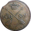 SWEDEN COPPER Adolf Frederick 1763 2 Ore,S.M Low Mintage 401,000 KM#461(2375A) Uncertified
