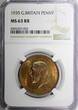 United Kingdom 1 Penny GREAT BRITAIN George V Bronze 1935  NGC MS63 RB NICE TONING KM# 838 (03)