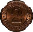 2 Rentenpfennig Germany - Weimar Republic 1923 A  NGC MS65 RB TOP GRADE KM#31(0)
