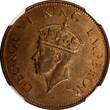 1/4 Anna India-British George VI 1942 (B)  Short Trefoils NGC MS63 RB KM# 531 (2)