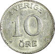 10 Öre SWEDEN Gustaf V Silver 1936 G  Long
