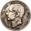 Peseta Spain Alfonso XII Silver 1883 (83) MS-M  SCARCE KM# 686 (9019) Uncertified
