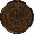 Bronze Denmark Frederik VIII  1910 VBP, GJ 1 Ore NGC MS62 BN KM# 804 (012)
