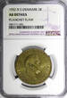 2 Kroner Denmark Frederik IX Aluminum-Bronze 1952 N S  NGC AU DETAIL KM# 838.1(2)