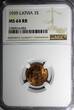 1 Santims LATVIA Bronze 1939  NGC MS64 RB Nice Red Toning BU KM# 10 (052)