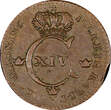 1/4 Skilling SWEDEN Carl XIV Johan Copper 1829  26 mm XF KM# 595 (21 349) Uncertified