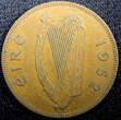 1 Penny Ireland Republic Bronze 1952  Hen with chicks KM# 11 (23 073) Uncertified