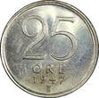 25 Öre Sweden Gustaf V Silver 1947 TS   GEM BU COIN KM# 816 (22 025) Uncertified