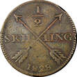 1/2 Skilling SWEDEN Carl XIV Johan Copper 1828  SCARCE DATE KM#596 (21 165) Uncertified