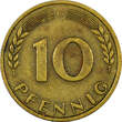 10 Pfennig Germany - Federal Republic 1949 G  Stuttgart Mint KM# 103 (21 562) Uncertified