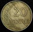 20 Centavos PERU Copper-Nickel 1920  KM# 215.1 (25 026) Uncertified