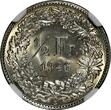 1/2 Franc Switzerland Silver 1946 B  NGC MS64 Standing Helvetia KM# 23 (26)