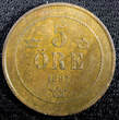 Bronze SWEDEN Oscar II (1872-1907)  1897 5 ORE Mintage-570,000 KM# 736 (22 967) Uncertified