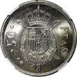 50 Pesetas SPAIN Juan Carlos I Copper-Nickel 1982 M  NGC MS65 KM# 825 (045)