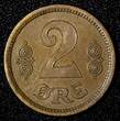 Bronze Denmark Christian X  1915 VBP; GJ 2 Ore aUNC KM# 813.1 (27 691)