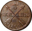 1/4 Skilling SWEDEN Gustaf IV Adolf Copper 1805  Avesta mint Unc KM# 564 (21 015) Uncertified