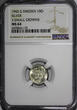 SWEDEN Gustaf V Silver 1942-G 10 Ore NGC MS64 3 Small Crowns WWII Issue KM780(5)