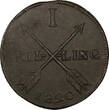 1 Skilling Sweden Carl XIV Johan Copper 1820  Oblique KEY DATE VF SCARCE KM597(9) Uncertified