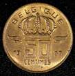 50 Centimes Belgium Baudouin I Bronze 1959  French Text UNC KM# 148.1 (24 098) unz