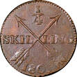 1/4 Skilling SWEDEN Gustaf IV Adolf Copper 1806  Avesta mint AU KM# 564 (21 010)