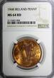 1968 Penny 1968 Ireland Republic Bronze  NGC MS64 RD NICE RED Hen with chicks KM11 (4)