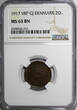 Bronze Denmark Christian X  1917 VBP GJ 2 Ore NGC MS63 BN SCARCE KM# 813.1 (241)