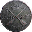 SWEDEN COPPER Adolf Frederick 1763 2 Ore,S.M Low Mintage:401,000 KM#461(2375) Uncertified