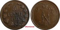 Finland Nicholas II Copper 1915 10 Penniä Mintage-420,000 KM# 14 (18 745) Uncertified
