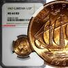 United Kingdom 1/2 Penny GREAT BRITAIN Elizabeth II 1967  NGC MS64 RD FULL RED KM# 896 (003)