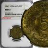5 Markkaa Finland Brass 1947 S  NGC MS63 1 GRADED HIGHEST KM# 31a (013)