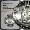 South Africa 20 Cents SOUTH AFRICA Silver 1964 LAST YEAR TYPE NGC MS65 KM# 61 (049) -