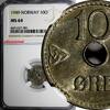 Norway Ore Norway Haakon VII Copper-Nickel 1949 10 Ore NGC MS64 KM# 383 (081) -