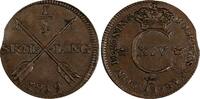 1/4 Skilling SWEDEN Carl XIV Johan Copper 1819  26 mm 1st Year Type KM# 595 (469) Uncertified