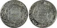 Morocco 10 Francs Morocco Mohammed V Silver AH1347 (1928) aUNC Y# 38 (19 706) -