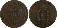 5 Öre Sweden Oscar II Bronze 1888  Small Letters KM# 736 (19 718) Uncertified
