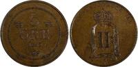 5 Öre Sweden Oscar II Bronze 1899  Large Letters aUNC KM# 757 (19 717)