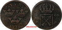 1 Daler Sweden 1719 1 Ore KM.Overstruck 1718  SM SCARCE KM# 364.2 (10 344) Uncertified