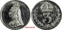 United Kingdom 3 Pence Great Britain Victoria Silver 1891  Maundy Mint-4,488 PL KM# 758 (19 984) Uncertified