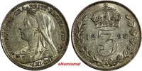 United Kingdom 3 Pence Great Britain Victoria Silver 1898 ch.XF KM# 777 (19 998) -